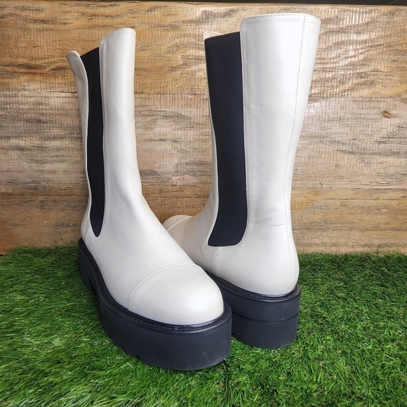 NWB Stuart Weitzman Presley Presley Ultralift 50mm platform boots Sz 8.5 - Picture 1 of 11